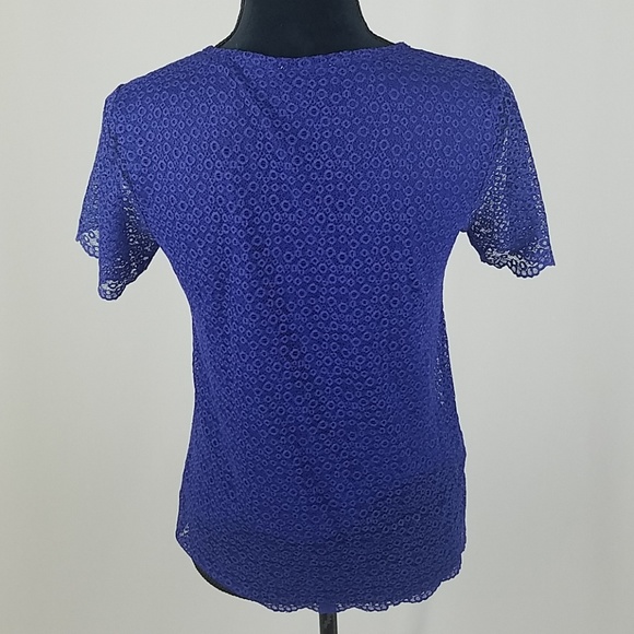 Reiss women S short sleeve blouse layered lace - Picture 4 of 5